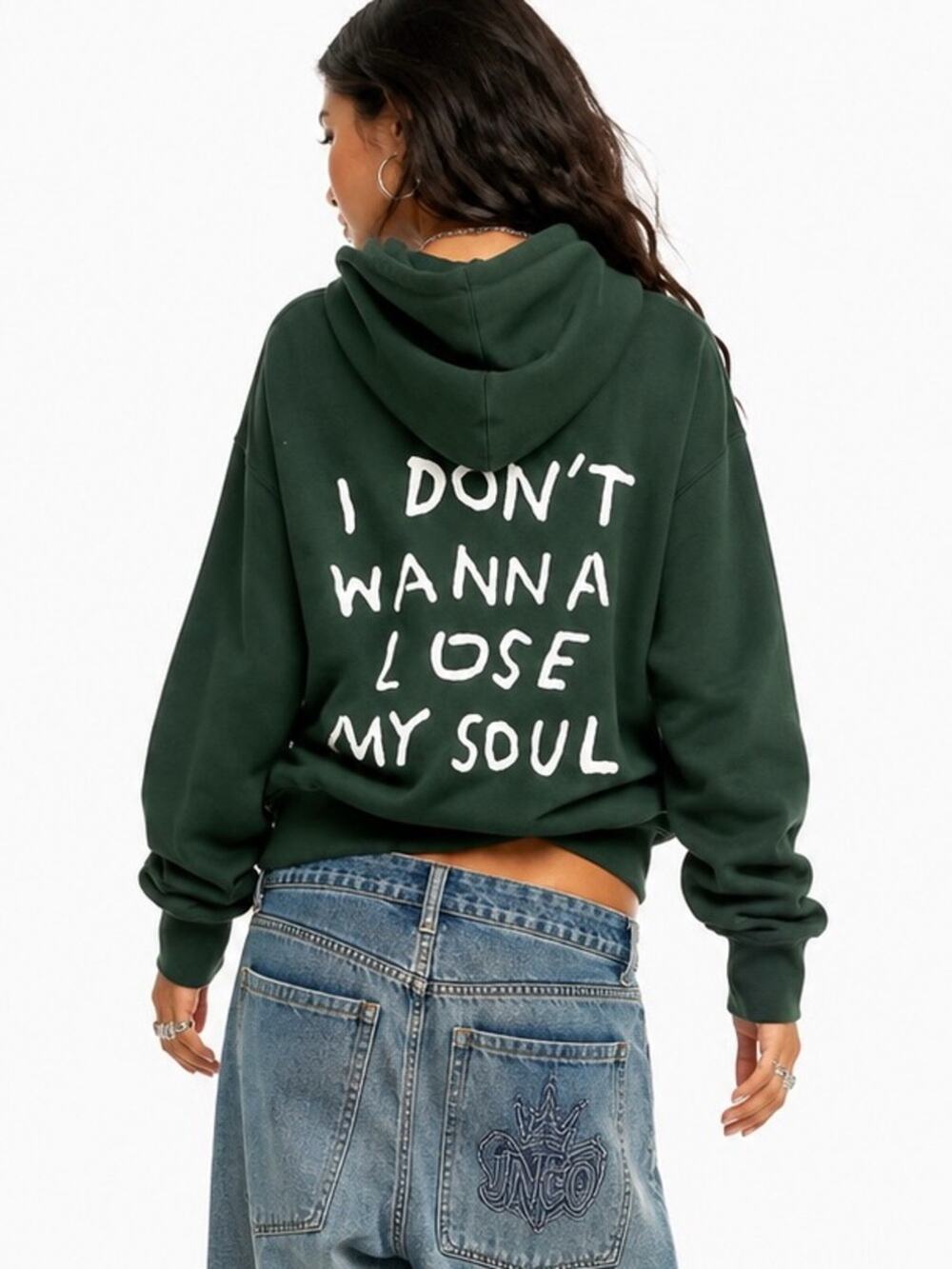 Josiah Queen "Lose My Soul" Hoodie Green Size Medium